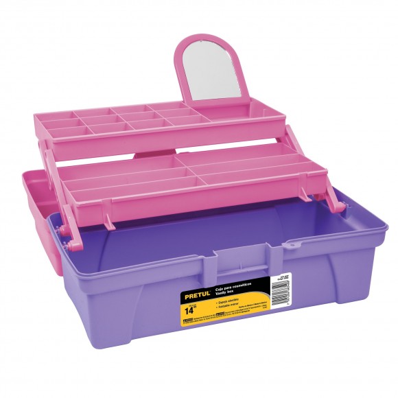 Caja cosmetiquera, rosa / lila, 14" Pretul